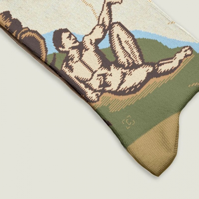 Socken Kunstwerke - Michelangelo "Die Erschaffung Adams"